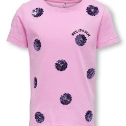 Kids Only T-paita, KOGKITA REG SS SMILE TOP Vaaleanpunainen