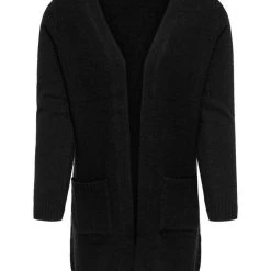 Kids Only Tyttöjen Neuletakki, KOGLESLY LS OPEN CARDIGAN Musta
