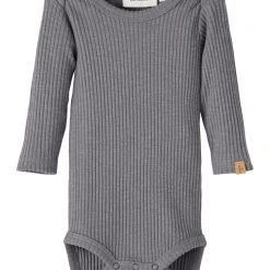 Lil Atelier Lasten Body NBMRAJO LS SLIM BODY Harmaa