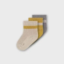 Lil Atelier Lasten Sukat, NBMELOVE 3PACK SOCK STRIPE Moniväriraita
