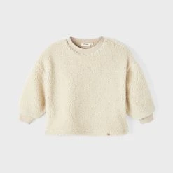 Lil Atelier Teddykankainen Svetari, NMMRIGO LS OVERSIZE SWEAT Luonnonvalkoinen