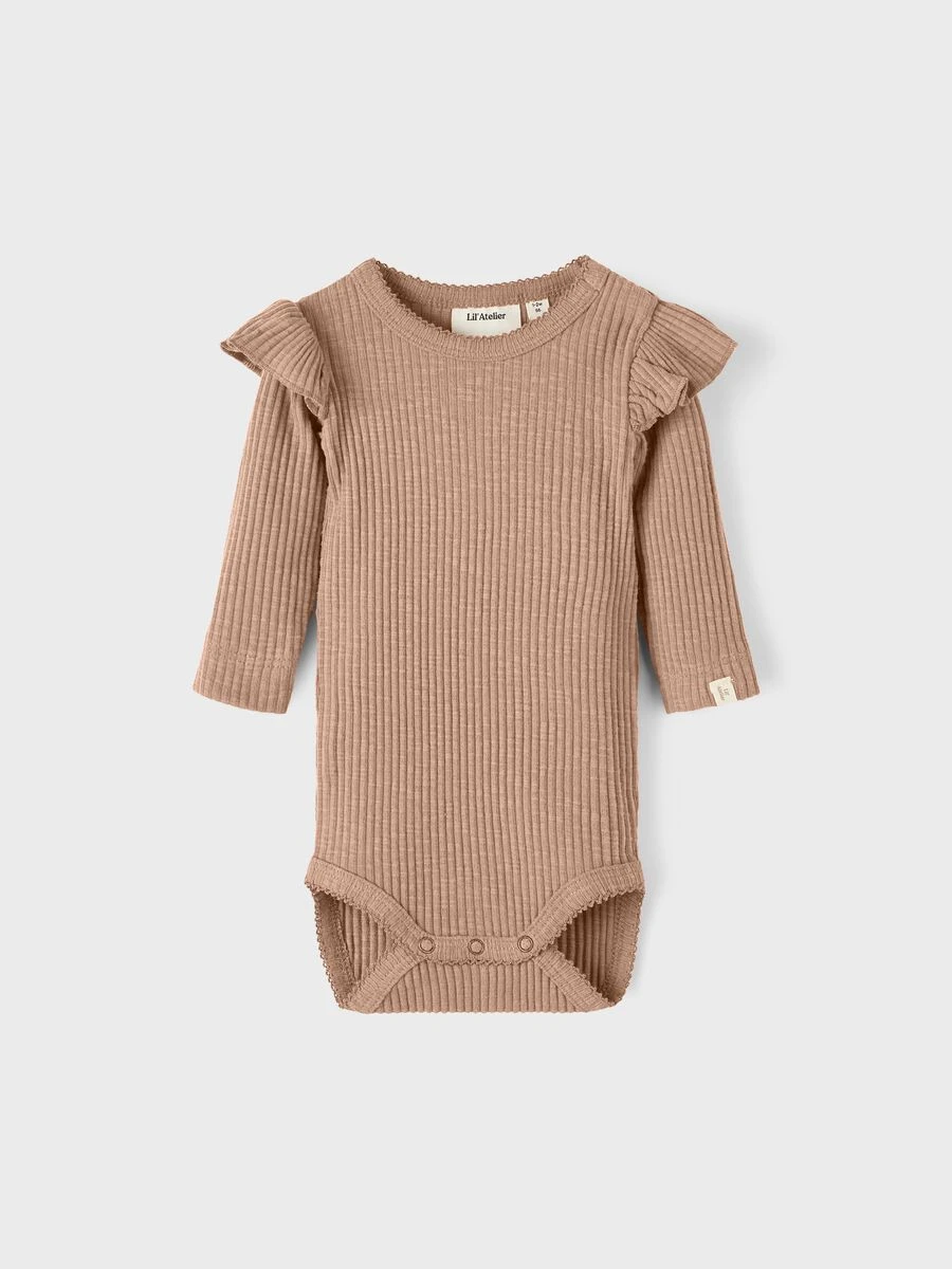Lil Atelier Vauvan Body, NBFRAJA LS SLIM BODY Beige 3 Lil Atelier Vauvan Body, NBFRAJA LS SLIM BODY Beige