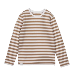 Makia Kids Lasten Paita, Verkstad Long Sleeve Top Raidallinen Ruskea