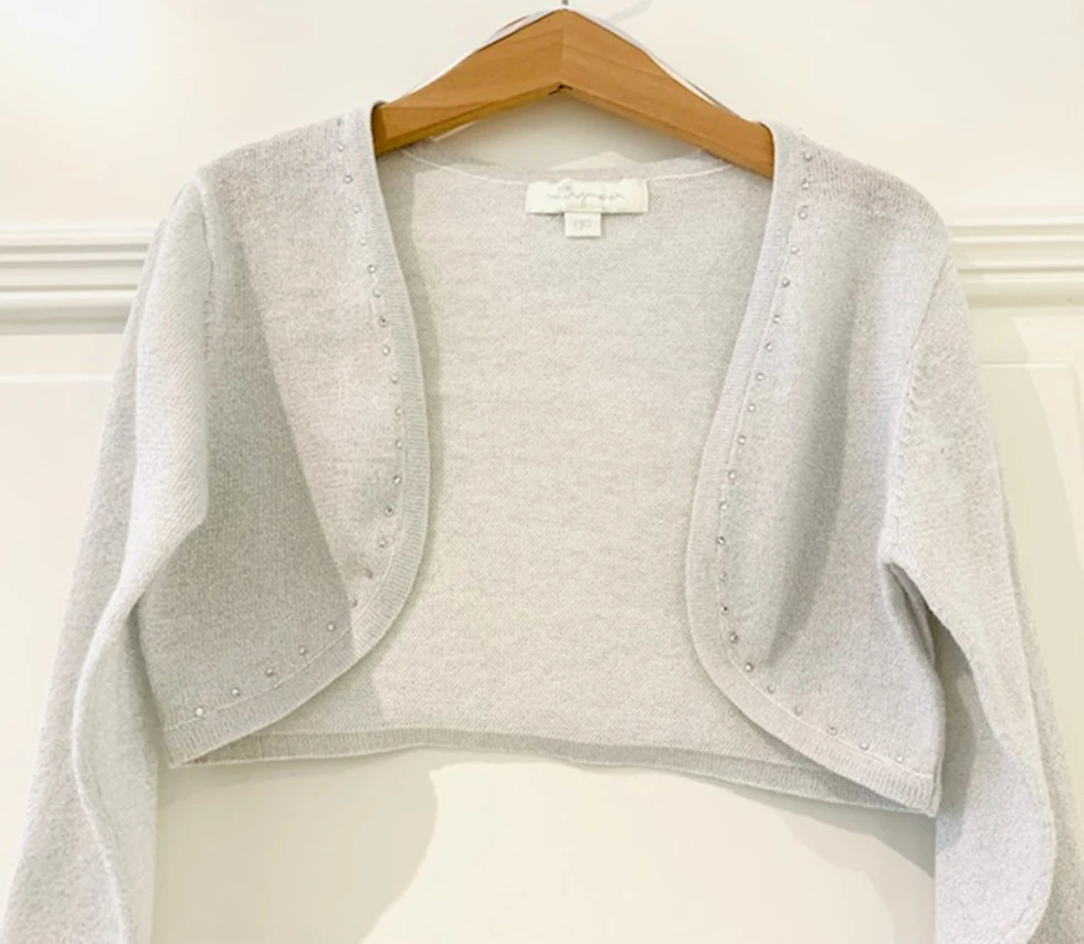 Mingnelin Tyttöjen Neulebolero Hopeanharmaa 3 Mingnelin Tyttöjen Neulebolero Hopeanharmaa