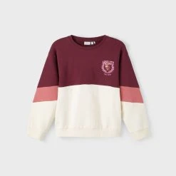Name It Collegepaita, NKFOCUT LS BOXY SWEAT Viininpunainen