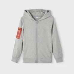 Name It Huppari, NKMLESIMON LS SWEAT CARD Vaaleanharmaa