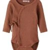 Name It Lasten Body, NBNONUGAT LS WRAP BODY Tummanruskea