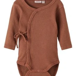 Name It Lasten Body, NBNONUGAT LS WRAP BODY Tummanruskea