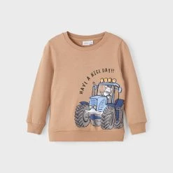 Name It Lasten Collegepusero NMMNABEEL LIGHT SWEAT BOX Beige