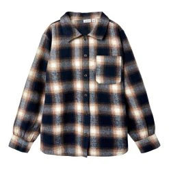 Name It Lasten Kauluspaita, NKMROLLE LS OVERSHIRT Musta Ruutu