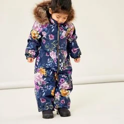 Name It Lasten Talvihaalari NMFSNOW SUIT FLOWER Sininen Kuosi
