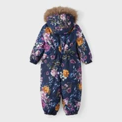 Name It Lasten Talvihaalari NMFSNOW SUIT FLOWER Sininen Kuosi -Name It shop name it lasten talvihaalari nmfsnow suit flower sininen kuosi 3 1
