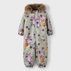 Name It Lasten Talvihaalari NMFSNOW SUIT FLOWER Vihreä Kuosi