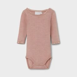 Name It Pitkähihainen Body, NBFWANG WOOL NEEDLE LS BODY Vaaleanpunainen