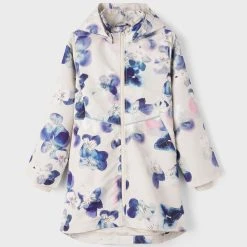 Name It Takki, NKFMAXI JACKET LONG VIOL Valkopohjainen Kuosi