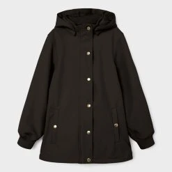 Name It Softshelltakki, NKFALFA JACKET BUTTON LONG Musta