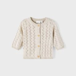 Name It Lasten Neuletakki NBFTOMILLE LS KNIT CARD Beige