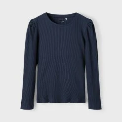 Name It Tyttöjen Pitkähihainen Toppi, NKFLSRISA LS TOP Tummansininen