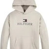 Tommy Hilfiger Childrenswear Lasten Huppari, TH LOGO HOODIE Beige -Name It shop tommy hilfiger childrenswear lasten huppari th logo hoodie beige 1