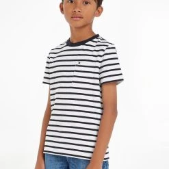 Tommy Hilfiger Childrenswear T-paita, BRETON POCKET STRIPE TEE Raidallinen Sininen